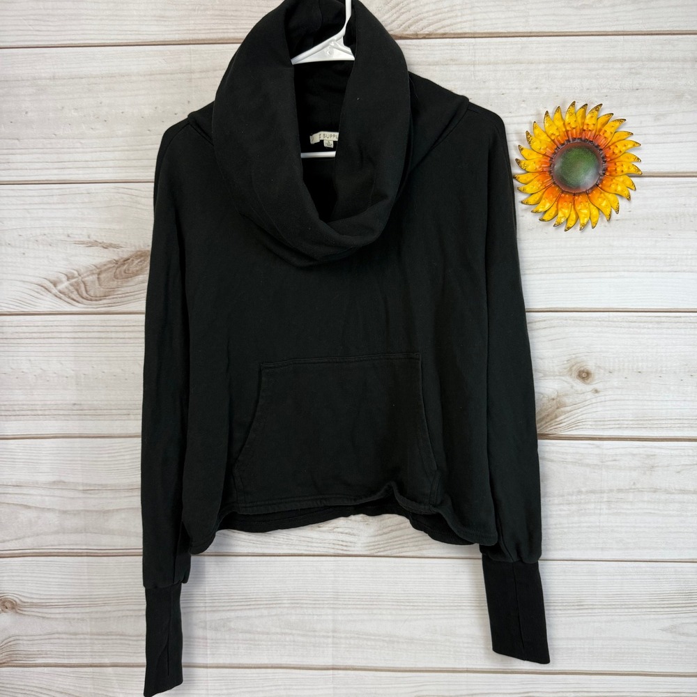 Z Supply Black Cowl‎ Neck Pullover Sweatshirt Women's size Small